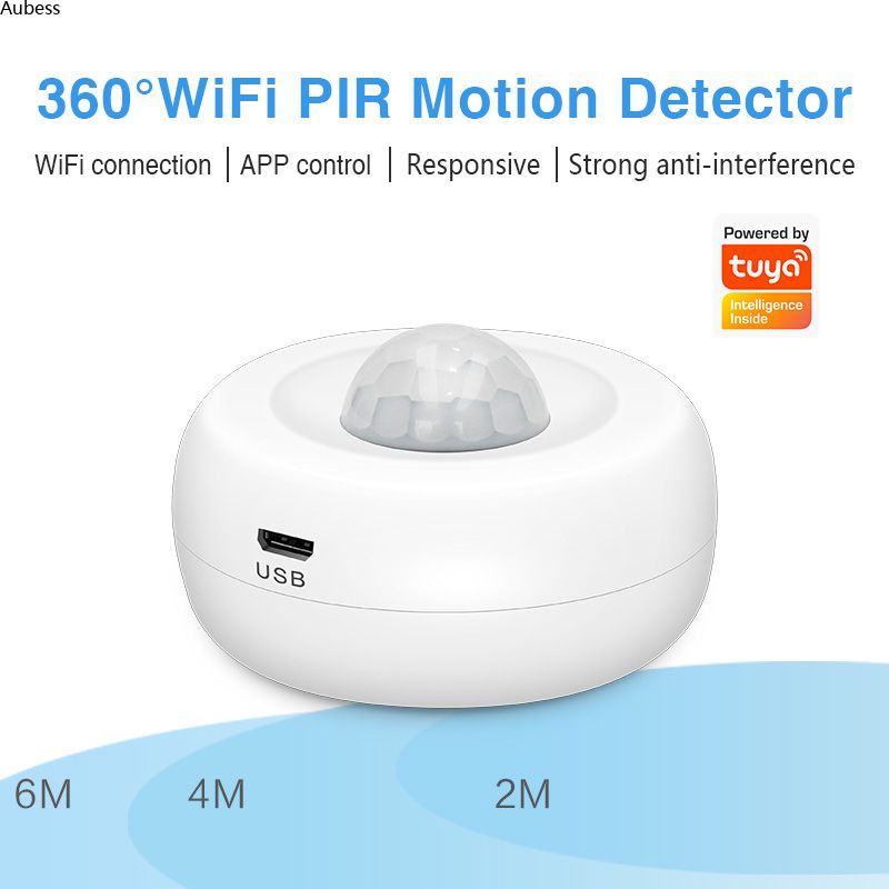 Aubess Tuya WiFi Cảm Biến Chuyển Động Cảm Biến Nhà Thông Minh Hồng Ngoại Thụ Động Báo, an Ninh Báo Động Chống Trộm Cảm Biến Từ Xa Bởi Cuộc Sống Thông Minh