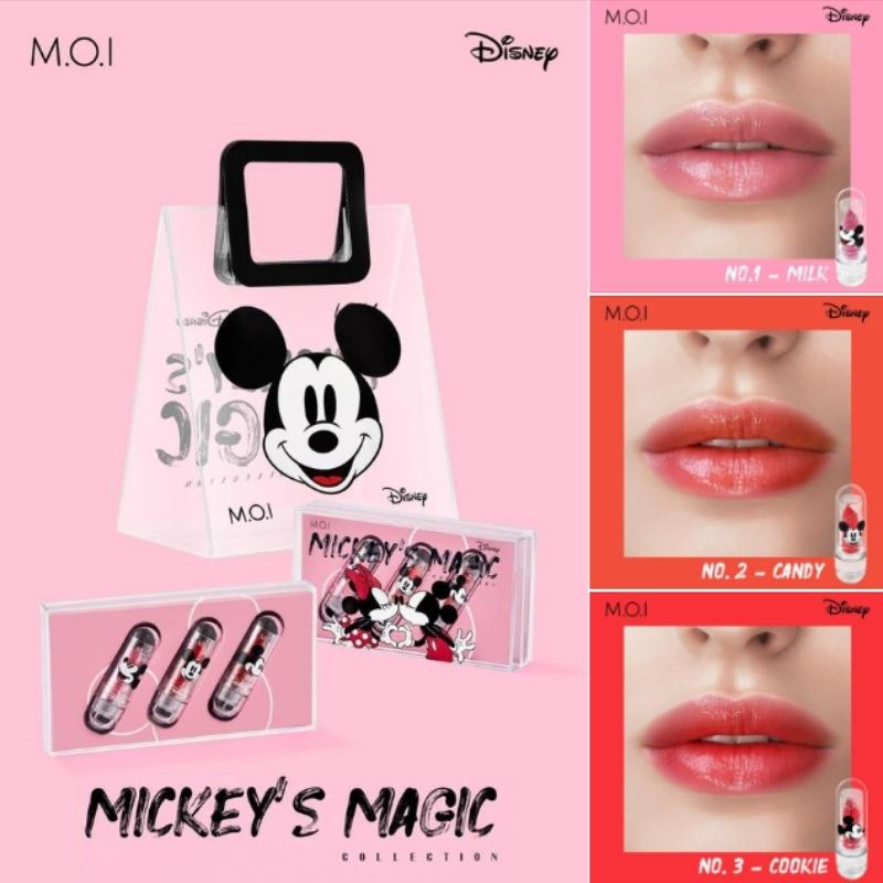 Bộ Sưu Tập 3 Màu Son Dưỡng Môi M.O.I Mickey Disney Magic Lips, Dưỡng Mềm Môi, Dưỡng Ẩm, Lên Màu Tự Nhiên