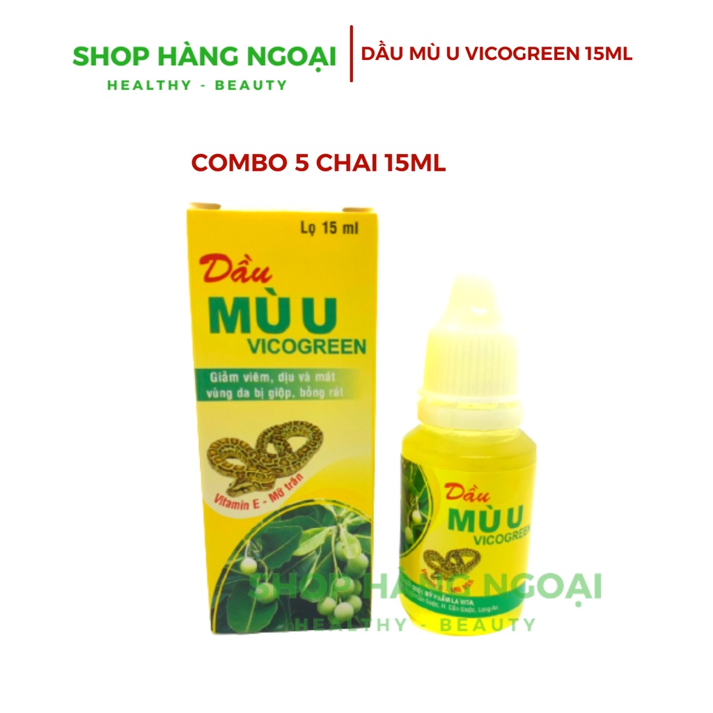 Dầu Mù U Vicogreen 15ml - Combo 5 lọ