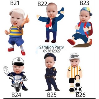 chibi trang trí sinh nhật bé trai, gái