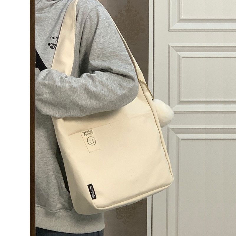 Mischa Túi Đeo Vai Vải canvas Màu Trơn Sức Chứa Lớn Dễ Phối Đồ Thời Trang Cho Học Sinh