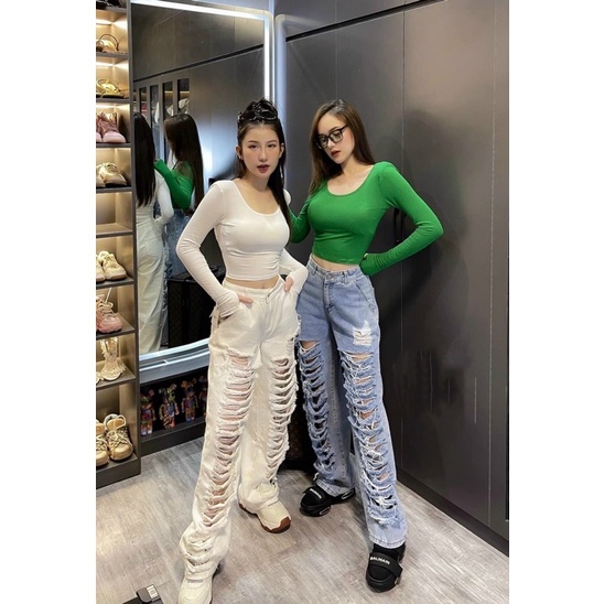 Set bộ quần rách áo bó cí tách set