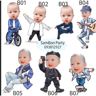 chibi trang trí sinh nhật bé trai, gái