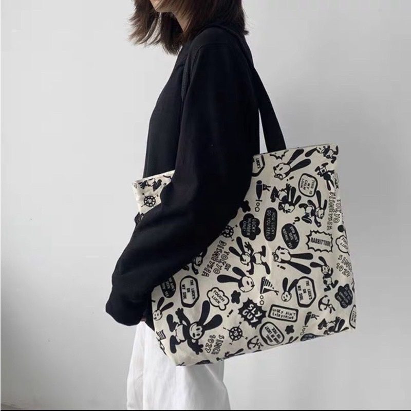 Túi tote,túi vải CANVAS đựng đồ size A4 phong cách Hàn Quốc có Khoá kéo