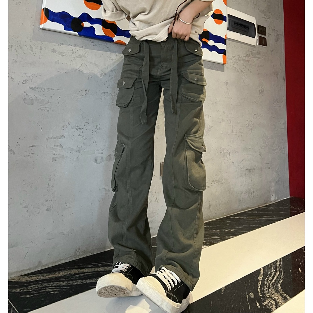 Quần Kaki Cargo Pants nhiều túi kèm  Nam nữ Design