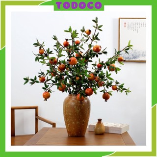 Cành lựu giả trái lớn để bàn trang trí nhà cửa, đám cưới, chụp ảnh decor phòng khách ngày tết, cắm bình bông cao cấp