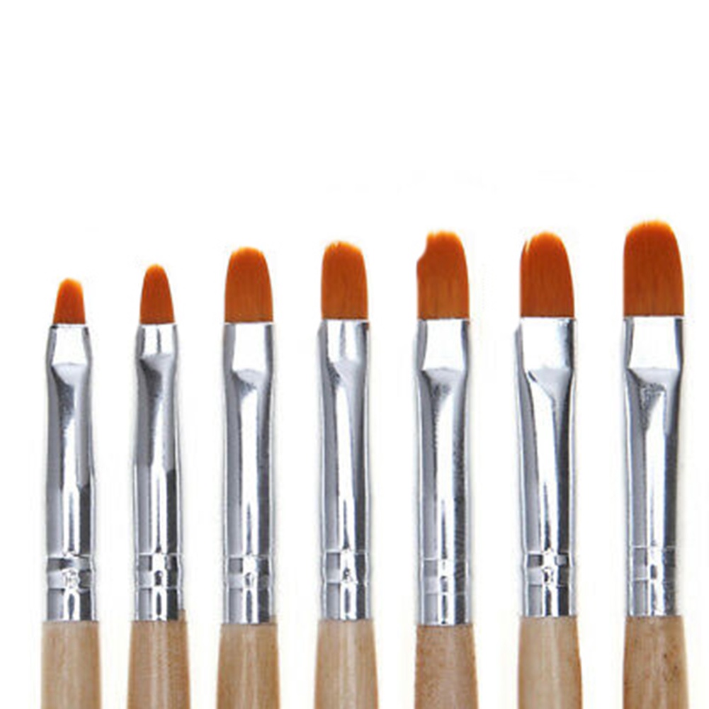 Bộ 7 Cọ Vẽ Móng Tay Bằng Gỗ Chuyên Dụng Cho Làm Nail