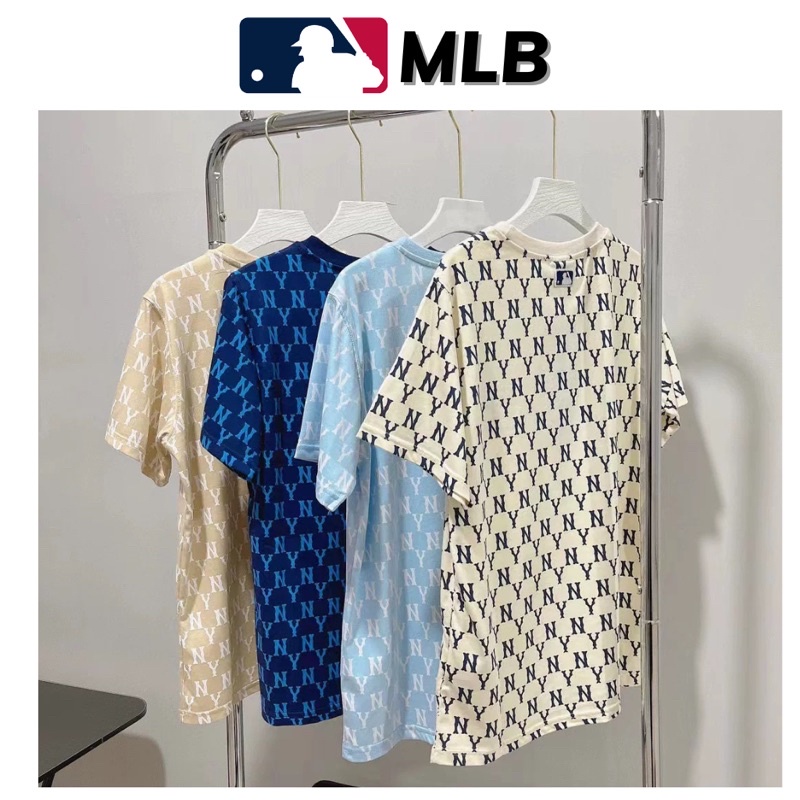Áo thun MLB nam nữ  chuẩn 1:1 Áo thun NY họa tiết Monogram cao cấp
