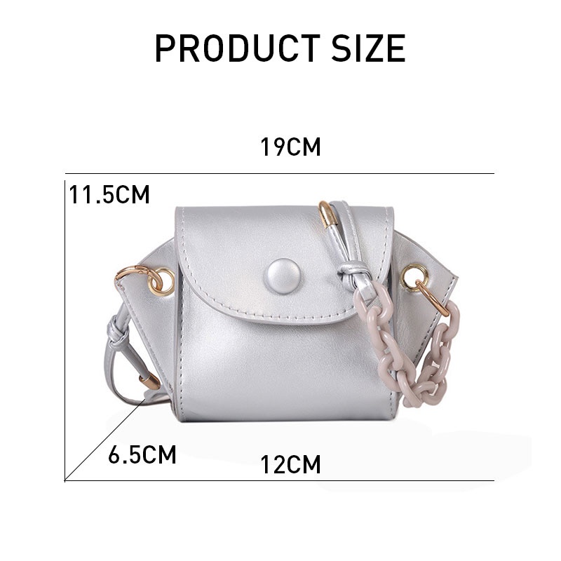 MISCHA Túi Đeo Chéo Mini Hình Vuông Màu Trơn Đơn Giản Thời Trang 2022 Cho Nữ