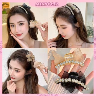 Kẹp Tóc Đính Đá đính nơ dễ thương phụ kiện tóc dễ thương cho nữ