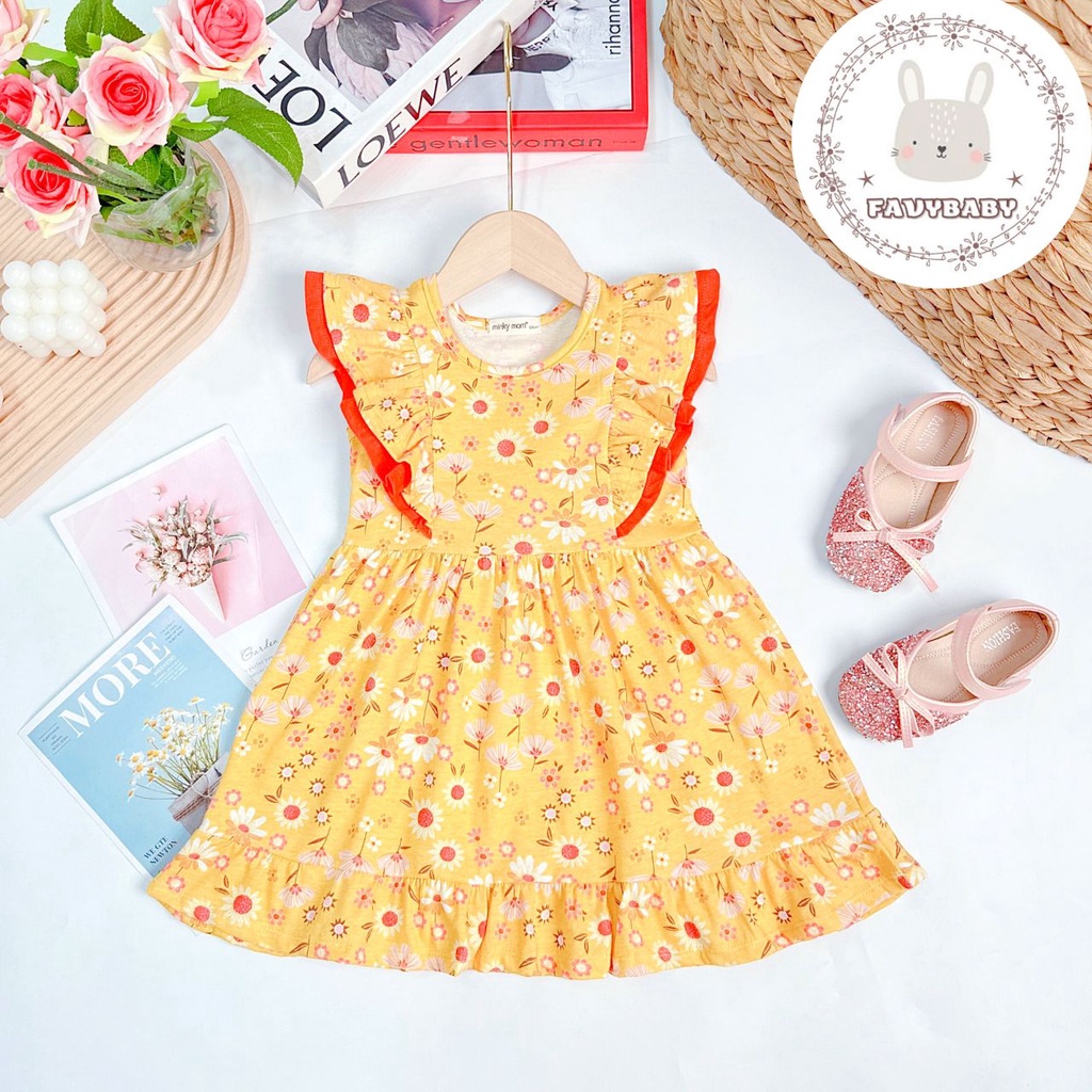 Váy Đầm Bé Gái MINKY MOM Chính Hãng Vải Cotton Mẫu Bèo 2 Lớp Đáng Yêu Cho Bé 0 1 2 3 4 5 Tuổi - Favybaby