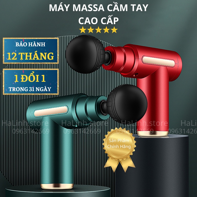 Máy Massage Cầm Tay Mini Cao Cấp Súng Massage Toàn Thân Trị Liệu Cổ Vai Gáy 4 Đầu 6 Chế Độ