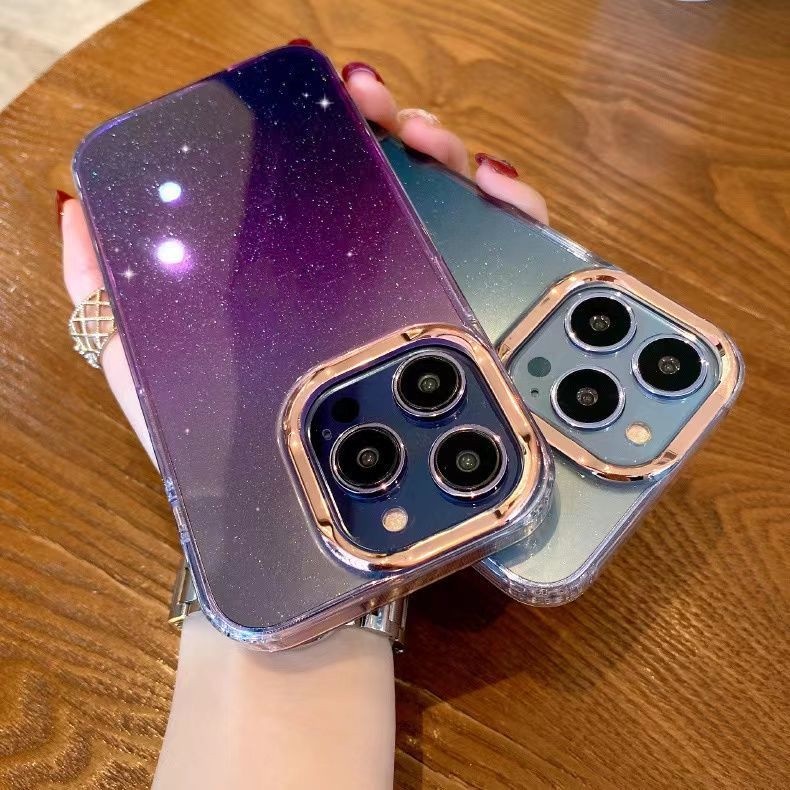 Ốp Điện Thoại Cứng Trong Suốt Chống Sốc Viền Kim Loại Cho iPhone 14 13 12 pro max 11 pro max 14 Plus