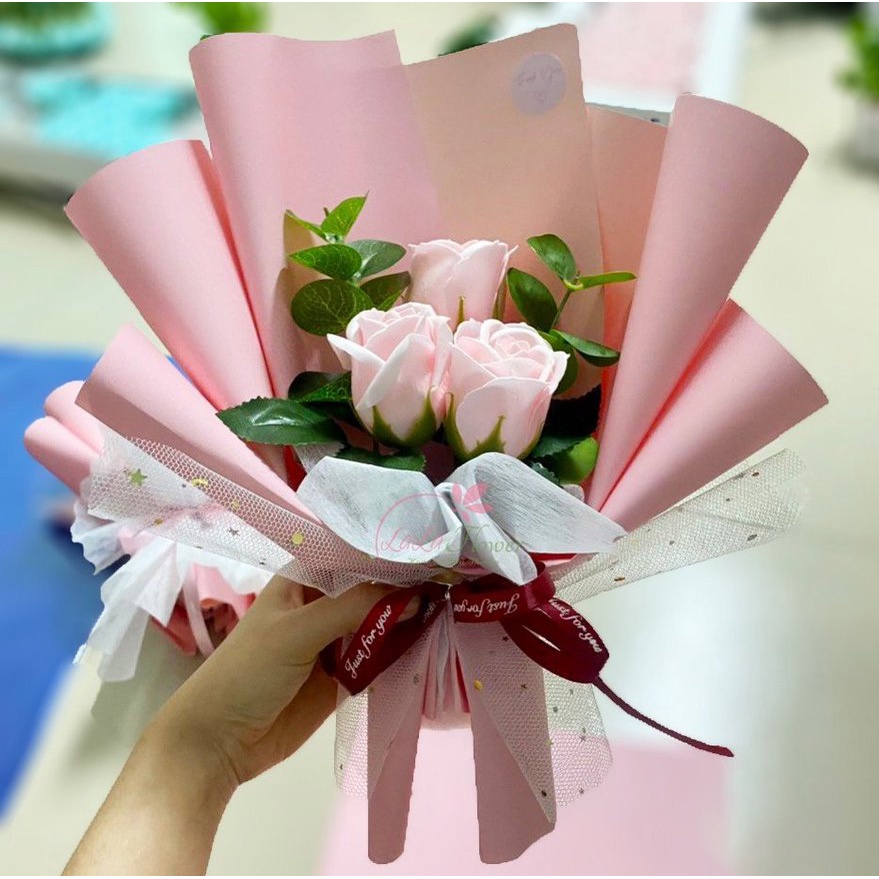 Bó Hoa Hồng Sáp Thơm 3 Bông - Hoa tặng mẹ 20/10, 8/3,quà tặng bạn gái valentine, sinh nhật