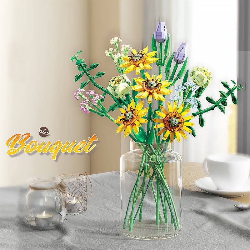 Bộ đồ chơi lắp ráp mô hình hoa bó hoa Hướng dương-655007