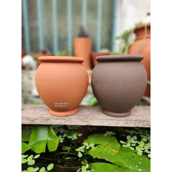 Chậu đất nung - chậu chum cao nhỏ