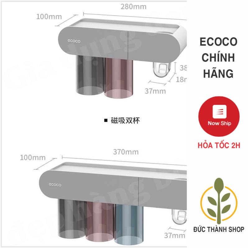 Kệ nhả kem đánh răng tự động cao cấp, hộp đựng bàn chải đánh răng Ecoco, kệ để đồ phòng tắm gia dụng thông minh