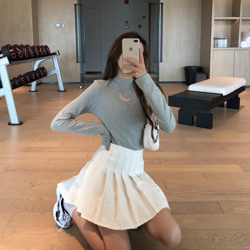 Áo thun nữ NRVP dài tay dáng rộng in hình phong cách Hàn Quốc kiểu mới