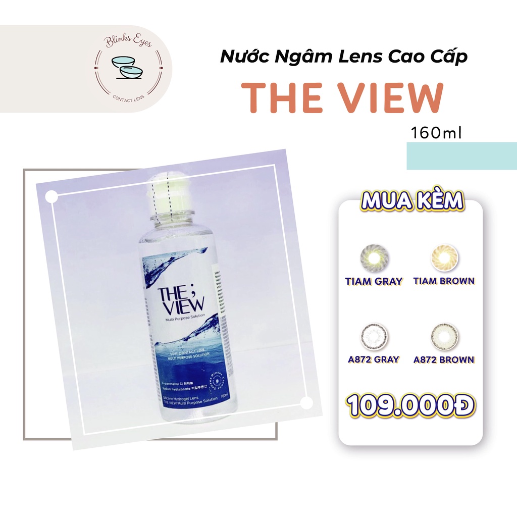 Nước Ngâm Lens The View 160ml Chuyên Dụng Cao Cấp Kháng Khuẩn An Toàn Cho Mắt BLINKS EYES