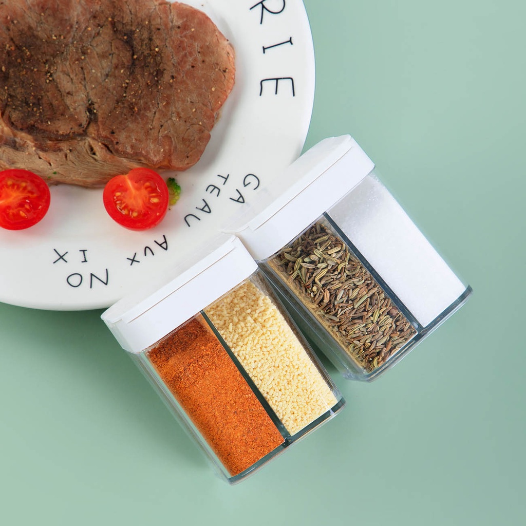 Hộp đựng đồ khô JUJIAJIA chia 4 ngăn trong suốt tiện lợi dành cho nhà bếp