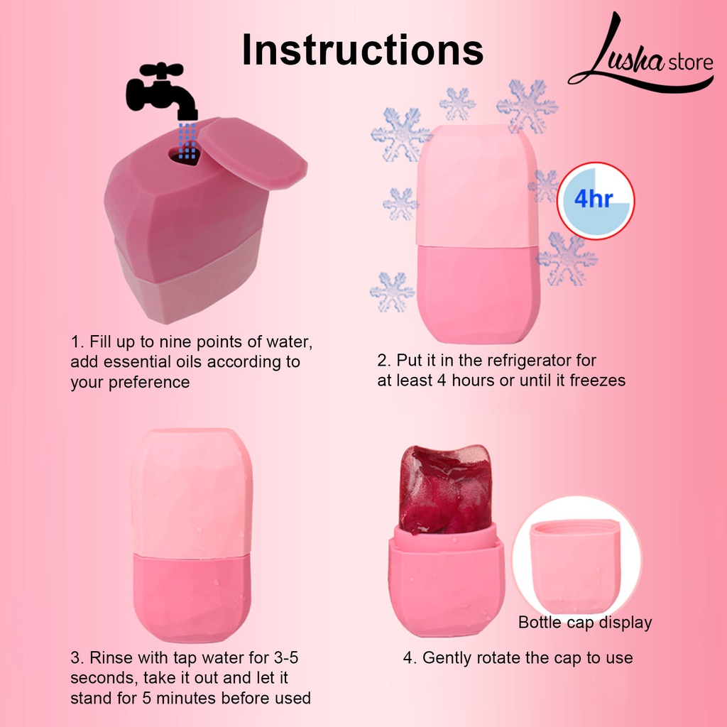 LUSHASTORE Khay Silicone Làm Đá Mát Xa Mặt Tiện Dụng