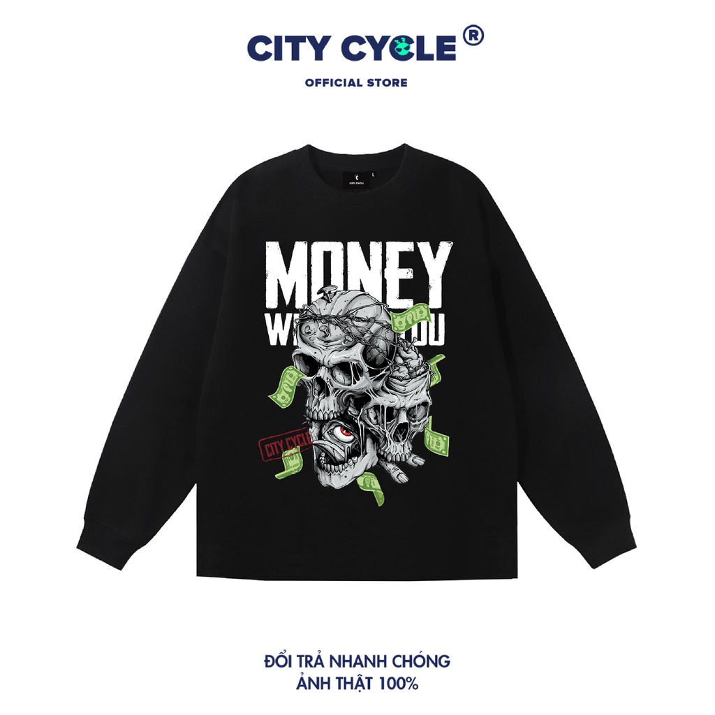 Áo sweater nỉ Money Kills City Cycle - áo nỉ sweater unisex form rộng Local Brand