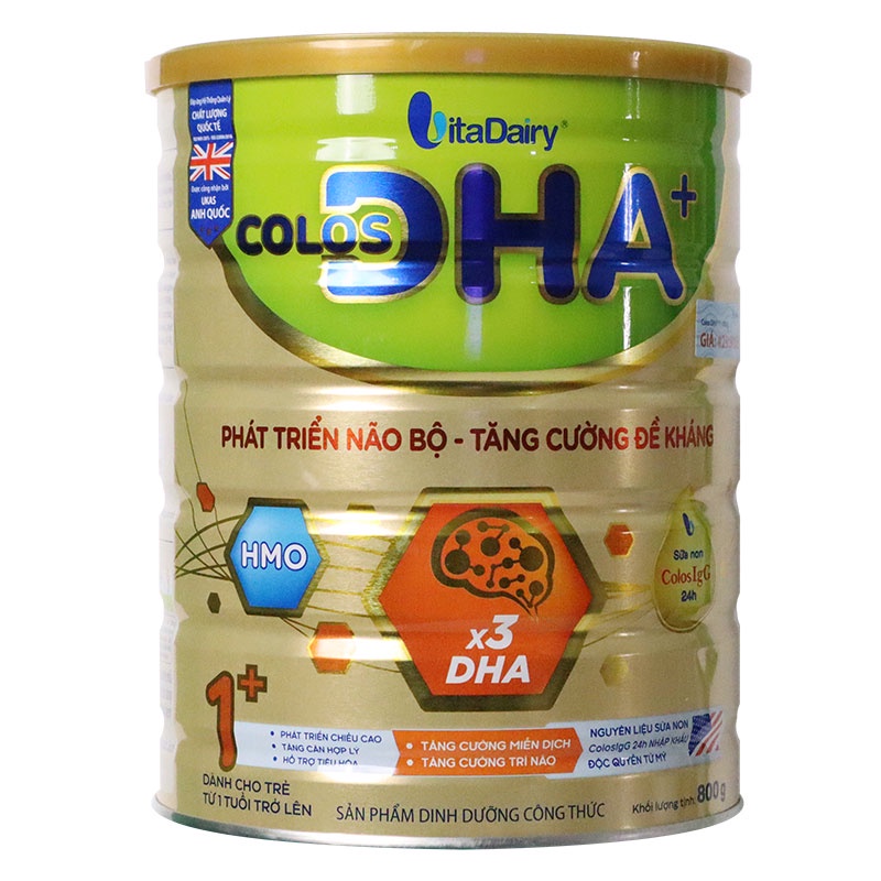 18 lon Sữa bột Colos DHA 0+/1+ 800G