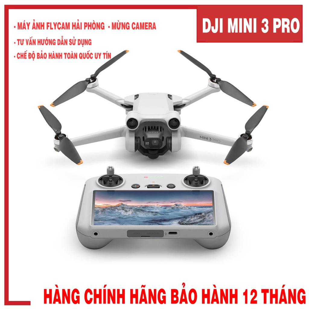 Thiết bị bay Flycam DJI Mini 3 Pro hàng chính hãng bảo hành 12 tháng