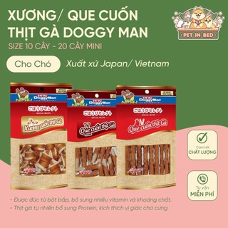 Doggyman / Xương nơ, que cuốn thịt gà sấy thơm ngon dành cho thú cưng