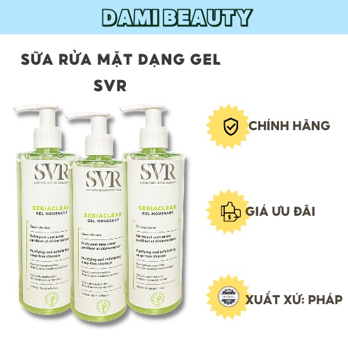 Sữa Rửa Mặt SVR Cho Da Dầu Mụn - SVR Sebiaclear Gel Moussant 400ml Loại Bỏ Tế Bào Da Chết SRM