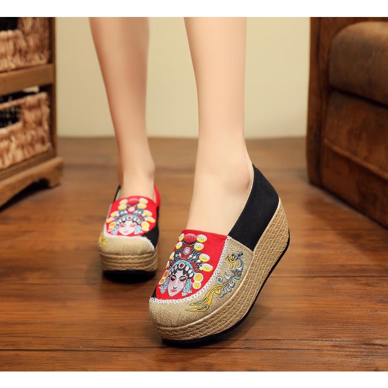 Giày Thể Thao Nữ Đế Dày Tăng Chiều Cao Hàng Mới Peking Opera Facebook 2 1618-03