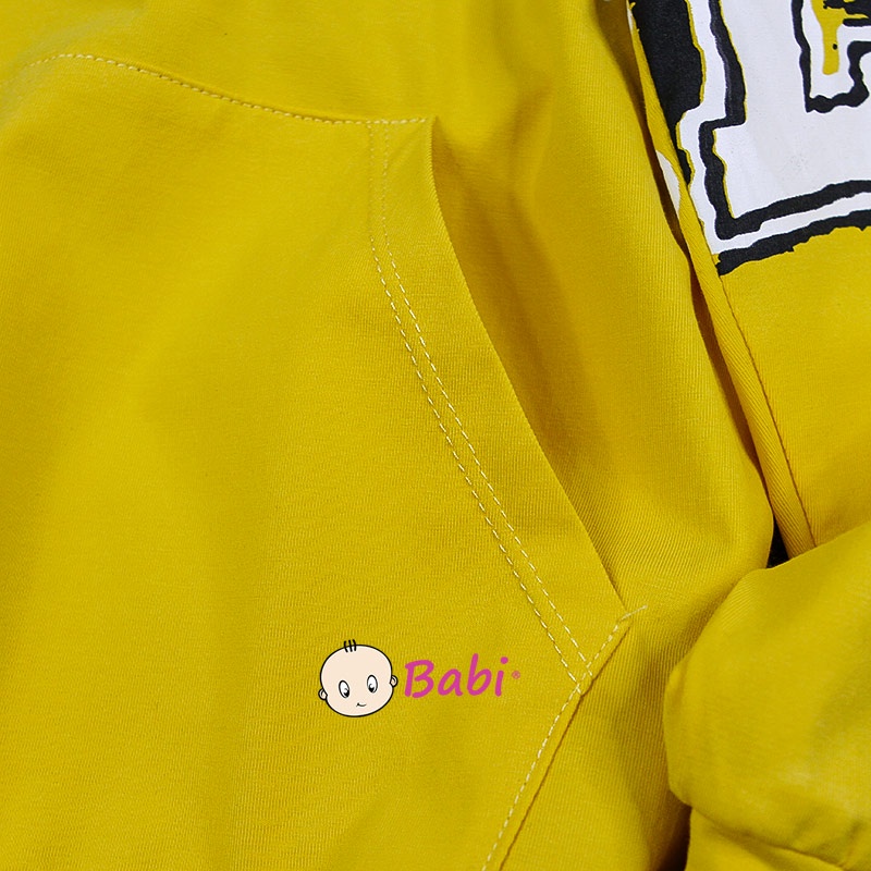 Áo Hoodies dài tay Hàn Quốc in chữ cho bé trai, Áo Babi tay dài thu đông cotton cao cấp thời trang từ size đại 20kg-55kg