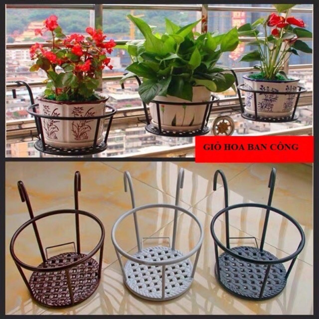 Giỏ sắt treo hoa ban công - hàng đẹp. Bán theo chiếc TA7
