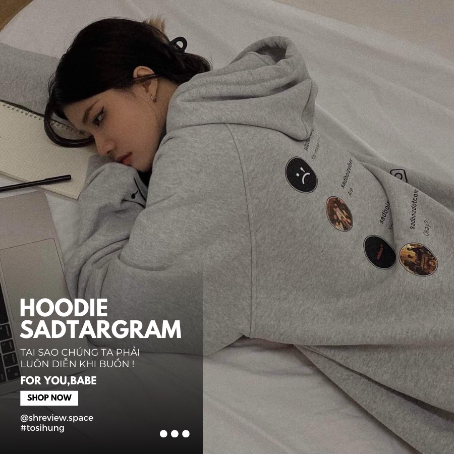 Áo khoác 𝗛𝗢𝗢𝗗𝗜𝗘 𝗦𝗔𝗗𝗦𝗧𝗔𝗚𝗥𝗔𝗠 ®️ - 𝑯𝒂̀𝒏𝒈 𝒄𝒉𝒊́𝒏𝒉 𝒉𝒂̃𝒏𝒈