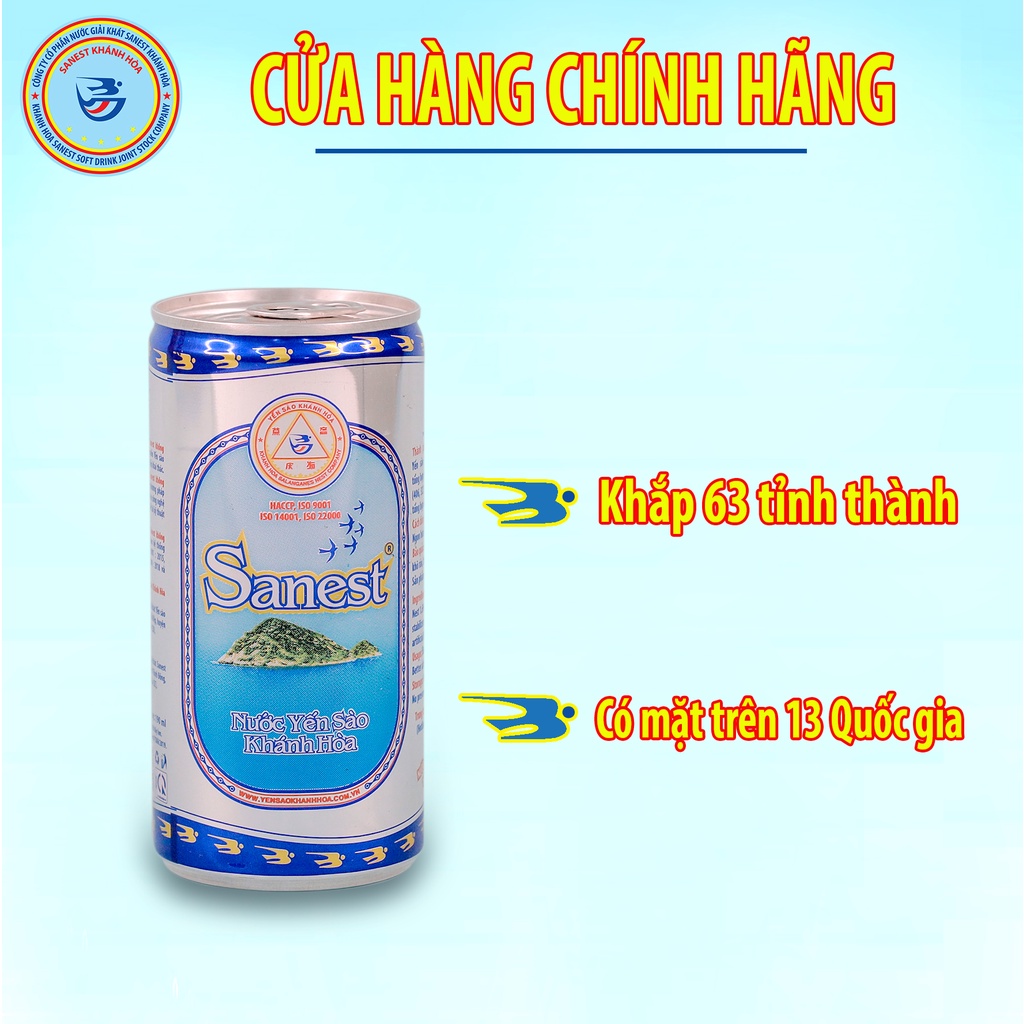 Nước Yến Sào Sanest Không đường Lon - 190ml