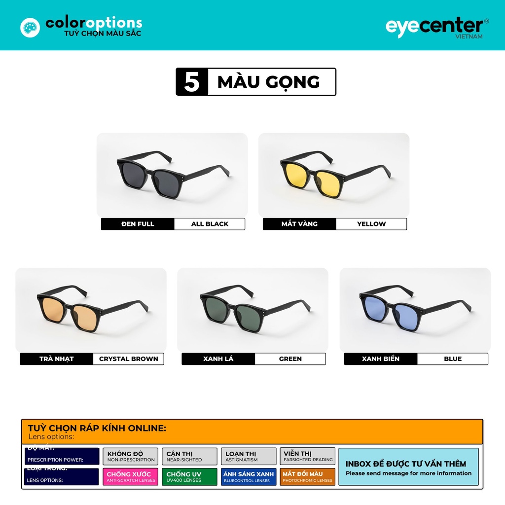 Kính mát nam nữ chính hãng ZAC&amp;CODY S21S lõi thép chống gãy cao cấp nhập khẩu by Eye Center Vietnam