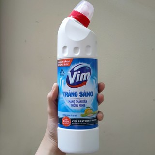 Gel Tẩy bồn cầu Vim trắng sáng hương Chanh sả chai nhỏ tiện dụng 450ml