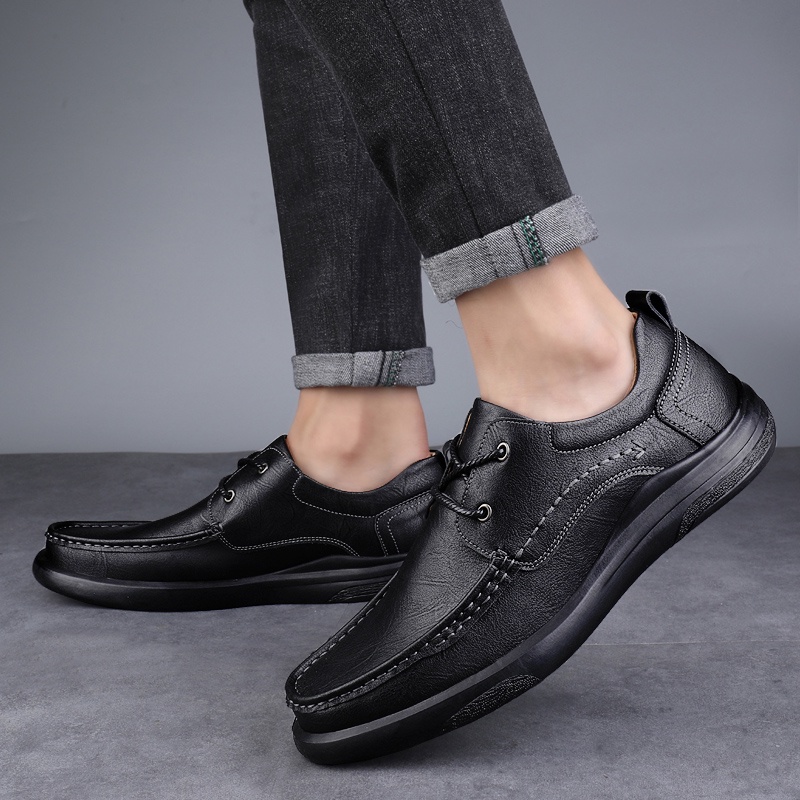 Giày Lười Chất Liệu Bằng Da Bò Thật Size 38-46 Dành Cho Nam