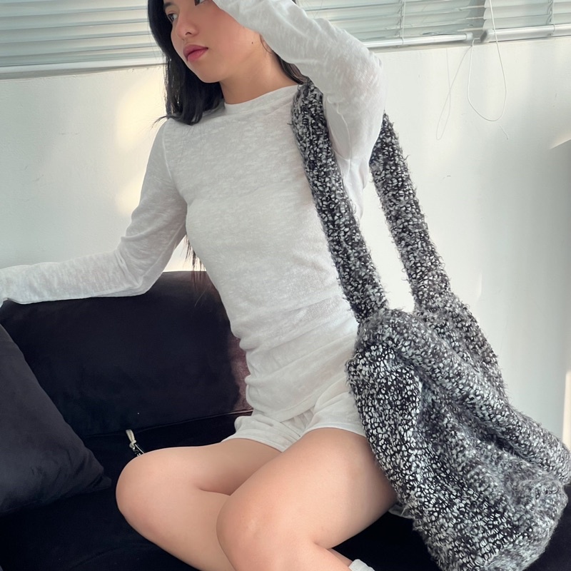 Long sleeve knit top - áo len cotton dài tay