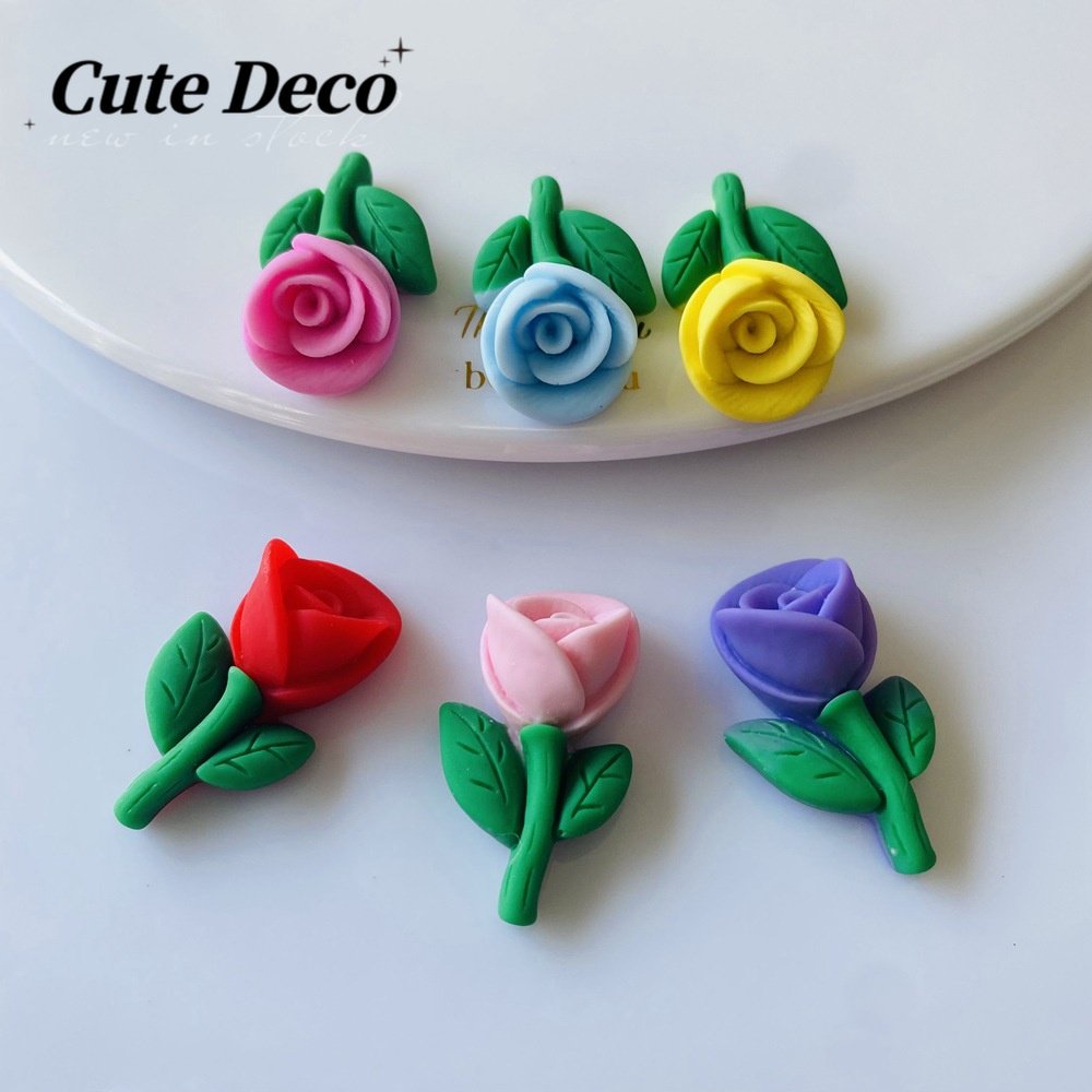 [Trang Trí Dễ Thương] Giày Crocs / Giày Crocs Đính Hoa Hồng / Đỏ / Vàng Bằng Nhựa Resin DIY 6 Màu Để Lựa Chọn