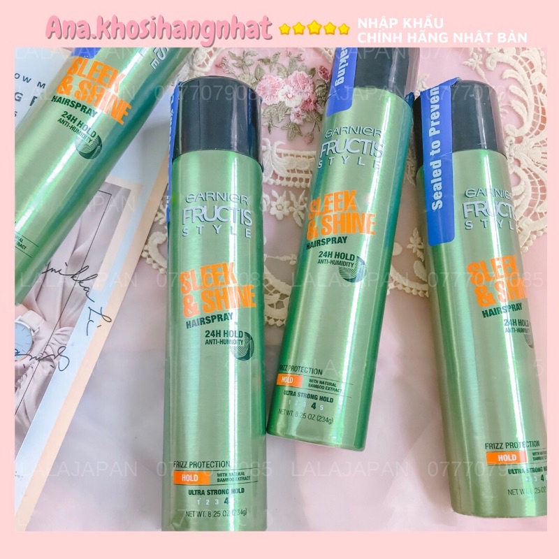 Hairspray Garnier tạo kiểu tóc gôm xịt giữ nếp tóc