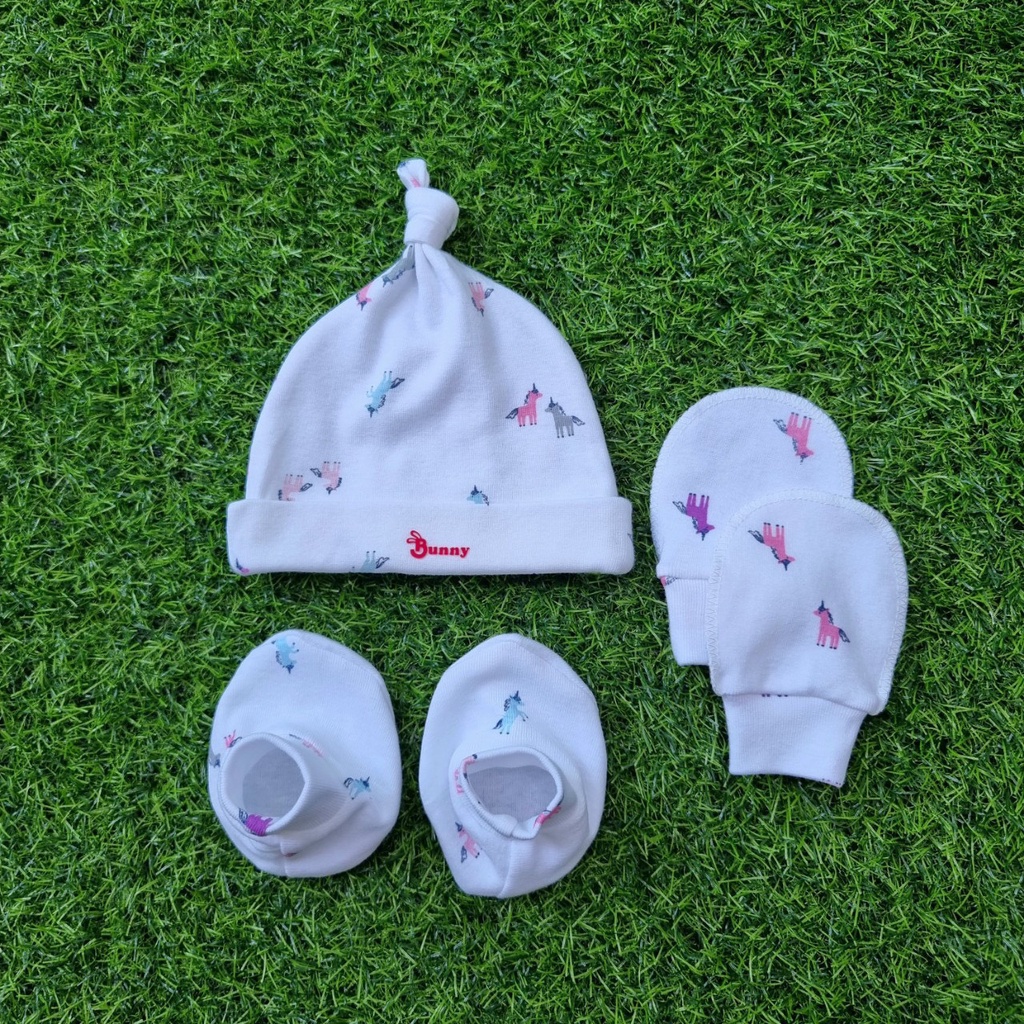 Set Mũ Vớ Bunny⚡️FREE SHIP⚡️Combo 3 Sản Phẩm Bunny Mũ Vớ Tay Vớ Chân Cho Bé Sơ Sinh Dùng Che Thóp Và Giữ Ấm Chân Tay Bé