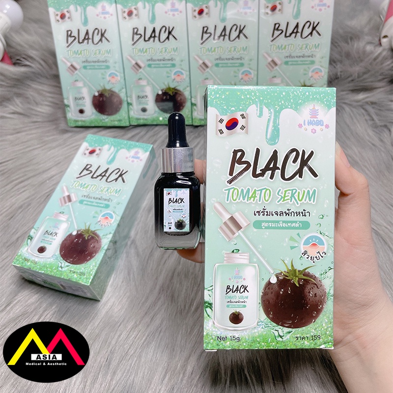 Serum huyết thanh cà chua đen ngăn mụn sáng da cấp ẩm se khít lỗ chân long Black Tomato thái lan 15ml