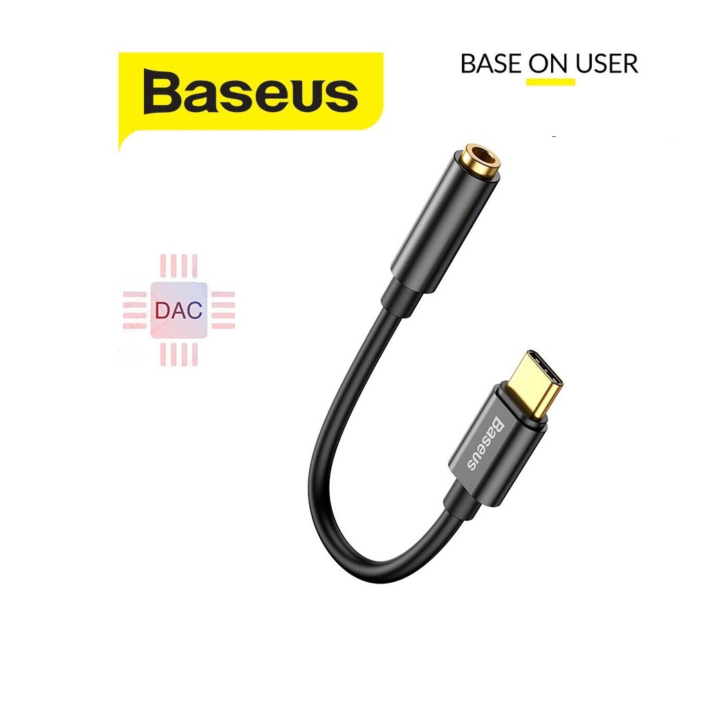 Bộ chuyển đổi Baseus L54 từ Type-C Male to 3.5mm truyền tín hiệu chất lượng cao 24bit 48kHz 