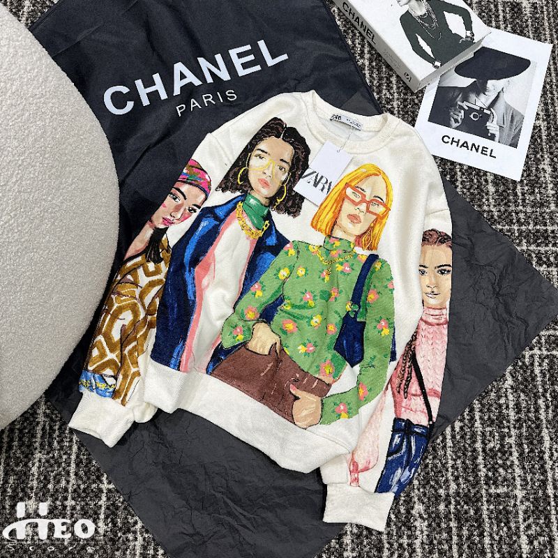 Áo nỉ zara. cô gái hàng qccc