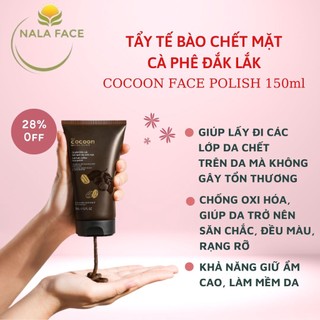 Tẩy tế bào chết da mặt cà phê đắk lắk cocoon dak lak coffee face polish 150ml