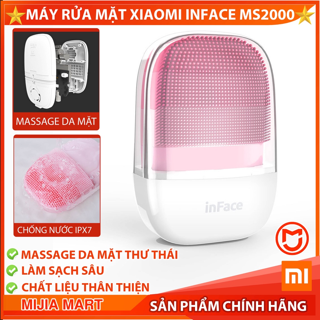 Máy rửa mặt Xiaomi Inface, máy rửa mặt mini sóng âm, làm sạch nhanh, chống nước, thân thiện với da