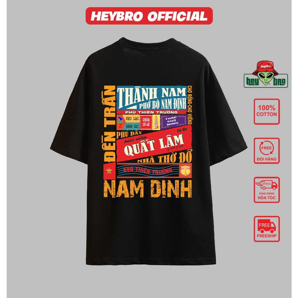 Áo thun nam nữ, áo phông unisex tay lỡ form rộng oversize local brand HEYBRO / Signature Tee