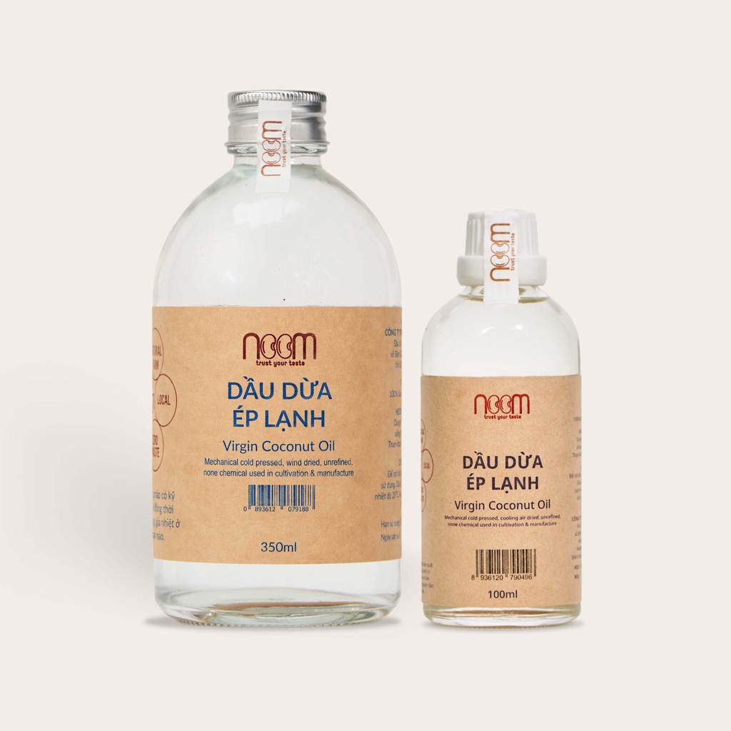 Dầu Dừa Ép Lạnh Noom 100% Cơm Dừa Tươi canh tác hữu cơ sinh thái