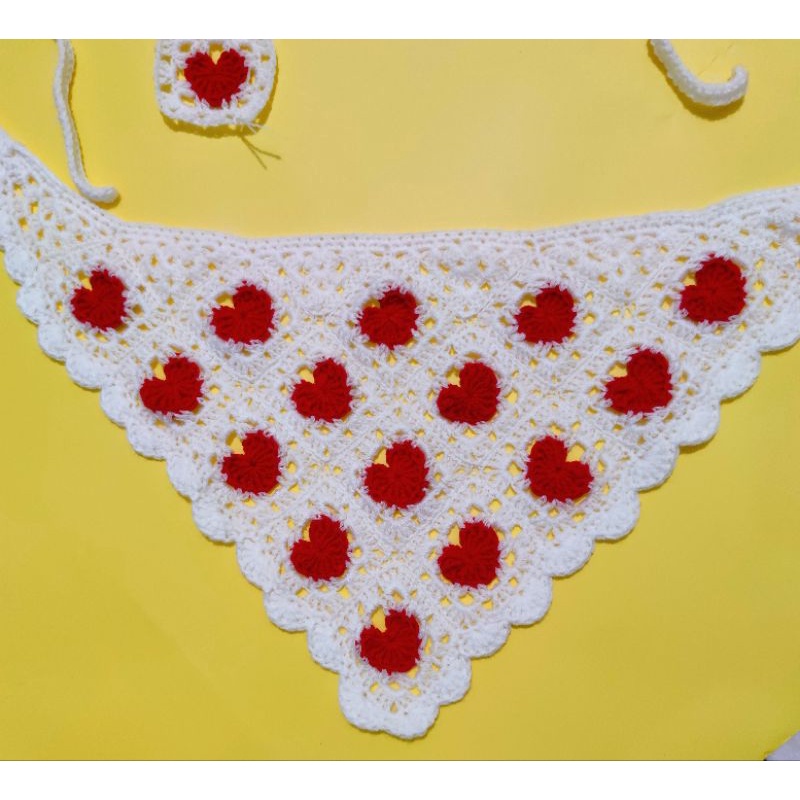 Khăn Bandana len hoa cúc màu sắc làm theo yêu cầu